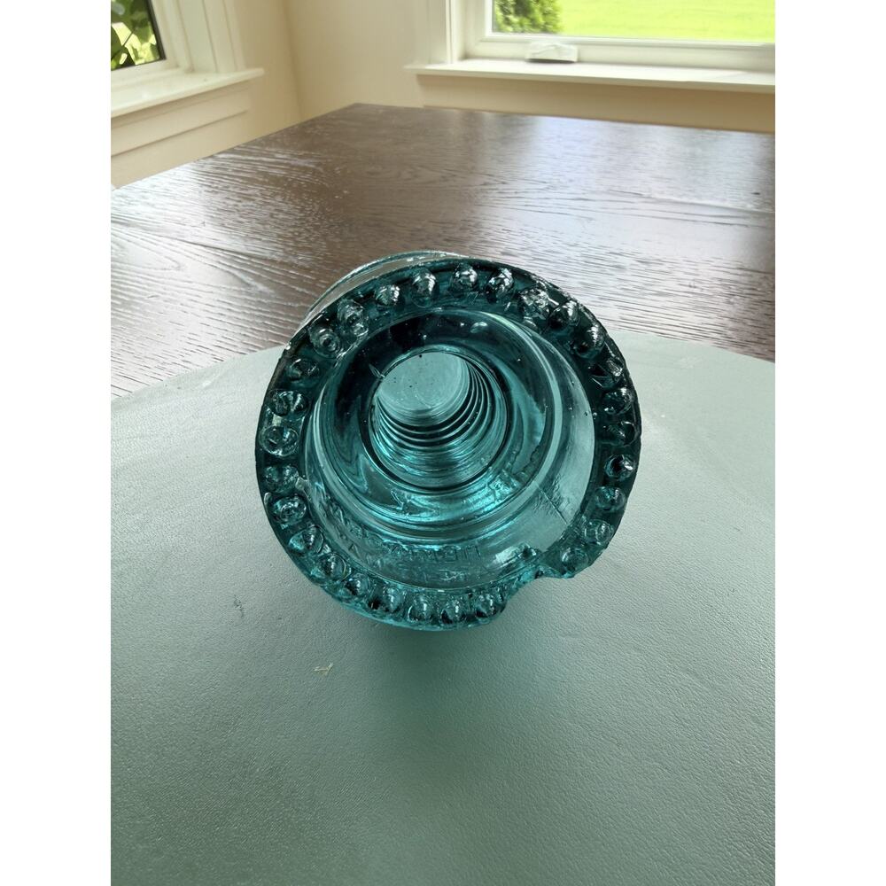 Antique VTG Hemingray Aqua Insulator No 42/40 Glass Insulator DIY Light Lamp - Picture 3 of 6